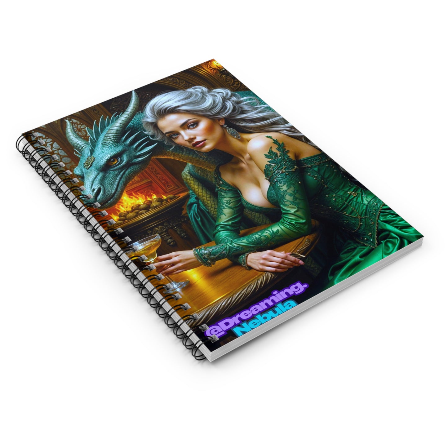 Enchanting Dragon - Ruled Line Spiral Notebook for Fantasy Lovers