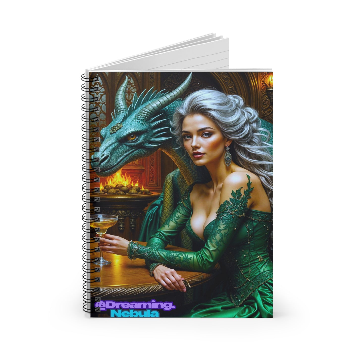 Enchanting Dragon - Ruled Line Spiral Notebook for Fantasy Lovers